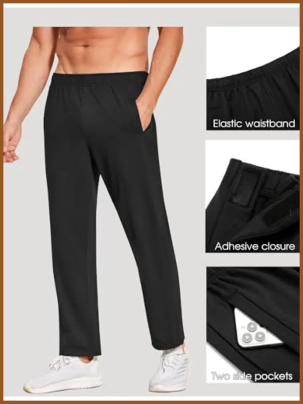 Men's Tear Away Side Snap Sweatpants Post Surgery Recovery Pockets